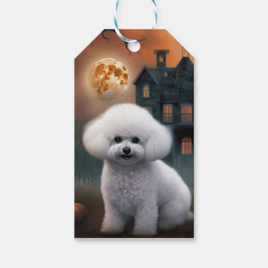 Bichon Frise Halloween Scary Cadeaulabel (Voorkant)