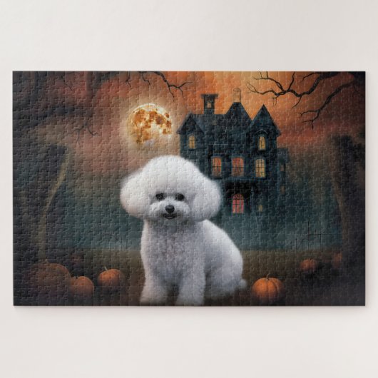 Bichon Frise Halloween Scary Legpuzzel (Horizontaal)