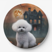 Bichon Frise Halloween Scary Papieren Bordje (Voorkant)