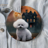 Bichon Frise Halloween Scary Ronde Button 6,0 Cm (In situ)
