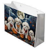 Bichon Frise Halloween Spooky Groot Cadeauzakje (Achterkant Gekanteld)