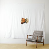 Bichon Frisé Halloween Vampire Pup met Pumpkin Ba Wandkleed (In Situ (horizontaal))