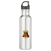 Bichon Frisé Halloween Vampire Pup met Pumpkin Ba Waterfles (Voorkant)