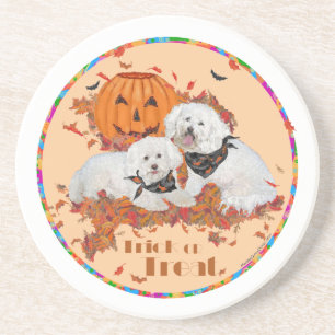 Bichon Frise Halloween Zandsteen Onderzetter