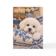 Bichon Frise Hanukkah Wenskaart