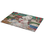 Bichon Frise Holiday Baking: Feestelijke Kerst Snijplank (Hoek)