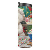 Bichon Frise Holiday Baking: Feestelijke Kerst Thermosbeker (Geroteerd rechts)