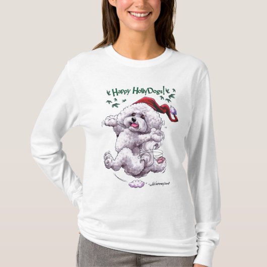 Bichon Frise Holiday T Shirt (Voorkant)