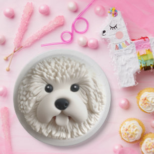 Bichon Frise Hond 3D Geïnspireerd Papieren Bordje