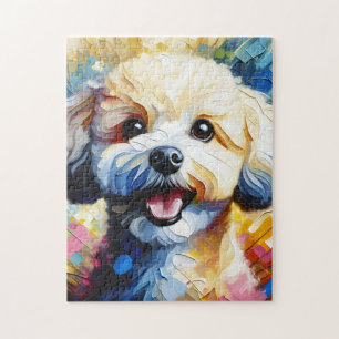Bichon Frise Hond Acryl Kunstprint Hondenliefhebbe Legpuzzel