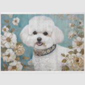 Bichon Frise Hond Decoupage Tissue Paper Tissuepapier (Voorkant)