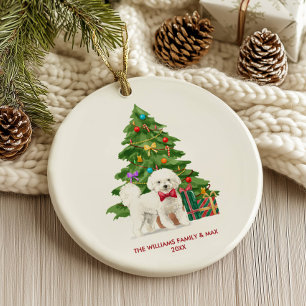 Bichon Frise hond gepersonaliseerde kerst Keramisch Ornament