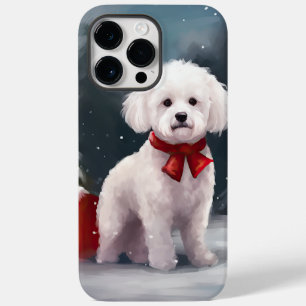 Bichon Frise Hond in Sneeuw Kerstmis Case-Mate iPhone 14 Pro Max Hoesje
