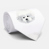 Bichon Frise hond _ patroon _ Stropdas (Opgerold)