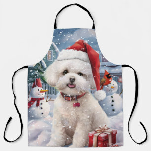 Bichon Frise Hond Winter Wonderland Kerstvreugde Schort