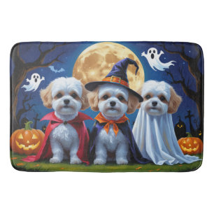 Bichon Frise Honden Pompoen Halloween Grappig Badmat