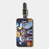 Bichon Frise Honden Pompoen Halloween Grappig Bagagelabel (Voorkant verticaal)