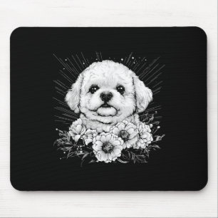 Bichon Frise Hondenliefhebber Retro Style Tattoo _ Muismat