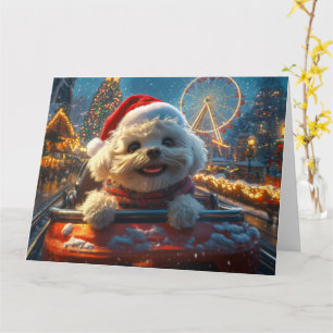 Bichon Frise Hondenroller Onderzetter Kerst Kaart