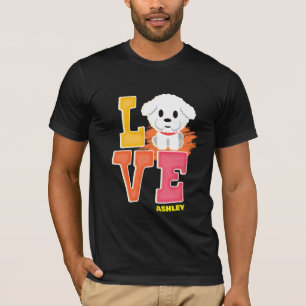 Bichon Frisé houdt van schattige kleur T-shirt