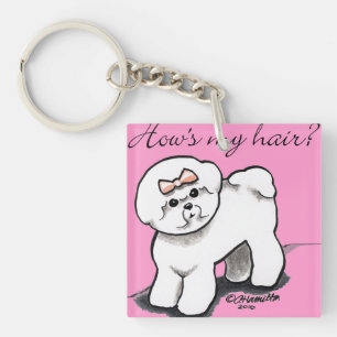Bichon Frise Hows Mijn Haar Sleutelhanger