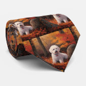 Bichon Frise in herfstbladeren Herfst Inspire Stropdas (Opgerold)