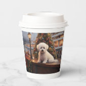 Bichon Frise Kerst Cruise: Pawsome Holiday Papieren Bekers (Achterkant)