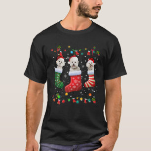 Bichon Frise Kerst Sokken Funny Pyjama Xmas Dog T-shirt