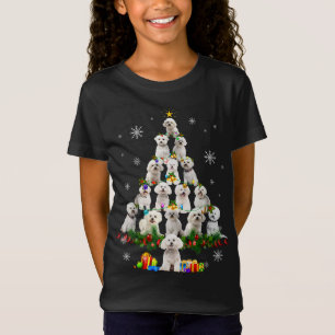 Bichon Frise kerstboom lampjes Funny Dog Xmas T-shirt