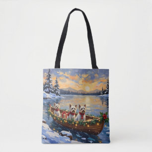 Bichon Frise Kerstboot Vakantie Draagtas