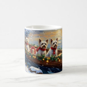 Bichon Frise Kerstboot Vakantie Koffiemok