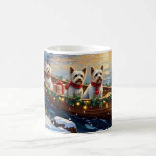Bichon Frise Kerstboot Vakantie Koffiemok
