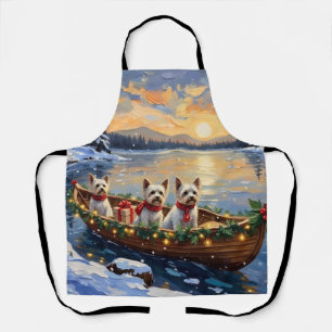 Bichon Frise Kerstboot Vakantie Schort
