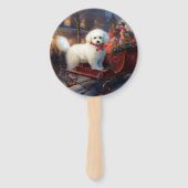Bichon Frise Kerstfeest Seizoen Handwaaier (Achterkant)
