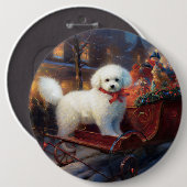 Bichon Frise Kerstfeest Seizoen Ronde Button 6,0 Cm (Voorkant /achterkant)