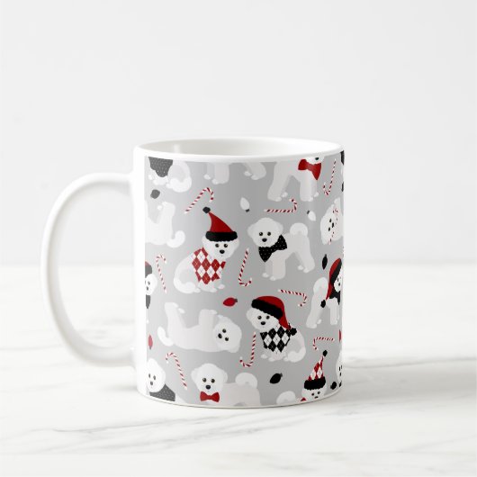 Bichon Frise kerstgrijs Koffiemok (Links)