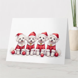 Bichon Frise Kerstjurk Kerstman Hoed Kaart