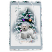 Bichon Frise Kerstmis Medium Cadeauzakje (Voorkant)