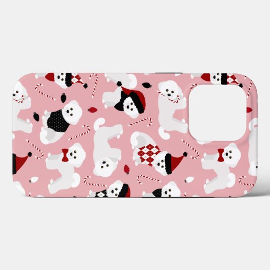 Bichon Frise kerstroze Case-Mate iPhone Case (Achterkant (horizontaal))