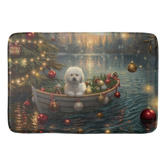 Bichon Frise kerstvakantie Badmat (Voorkant)