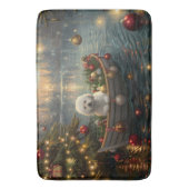 Bichon Frise kerstvakantie Badmat (Voorkant Verticaal)