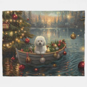 Bichon Frise kerstvakantie Fleece Deken (Voorkant (Horizontaal))
