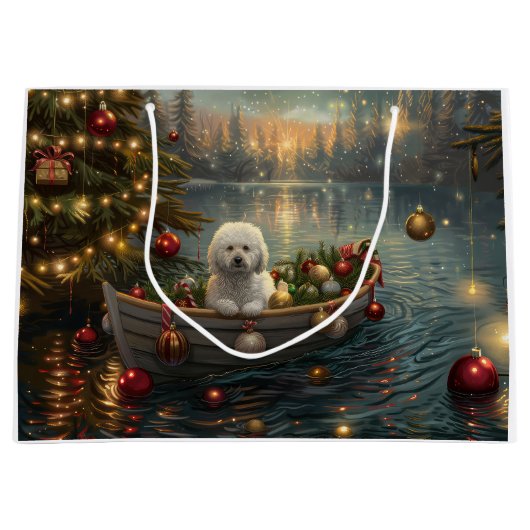 Bichon Frise kerstvakantie Groot Cadeauzakje (Voorkant)