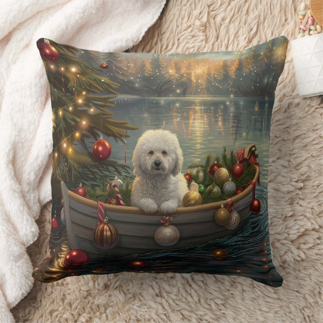 Bichon Frise kerstvakantie Kussen (Deken)