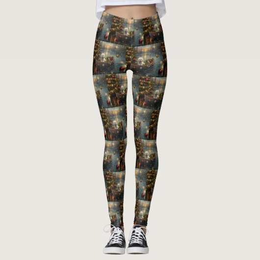 Bichon Frise kerstvakantie Leggings (Voorkant)