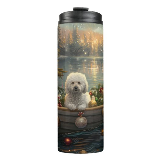 Bichon Frise kerstvakantie Thermosbeker (Voorkant)