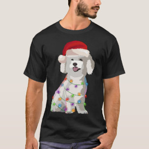 Bichon Frise kerstverlichting Xmas Hondenliefhebbe T-shirt