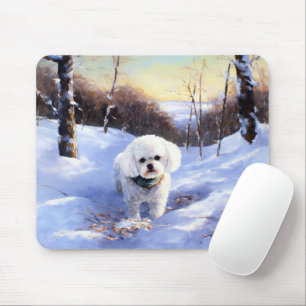 Bichon Frise Laat het Sneeuwen Kerstmis Muismat