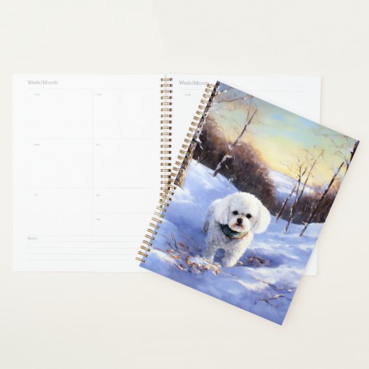 Bichon Frise Laat het Sneeuwen Kerstmis Planner (Display)
