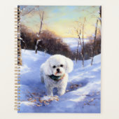 Bichon Frise Laat het Sneeuwen Kerstmis Planner (Voorkant)